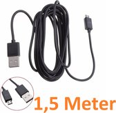 Câble de chargement de câble Micro USB de 1,5 mètre Convient pour: Alcatel / LG / Motorola / Samsung / Huawei / Sony / E-reader Kobo / Playstation 4 Game Controller PS4 - Zwart