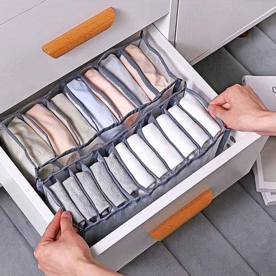 Organisateur de Tiroir – 7 Compartiments Groot – 36 x 25 x 20 cm – Grijs