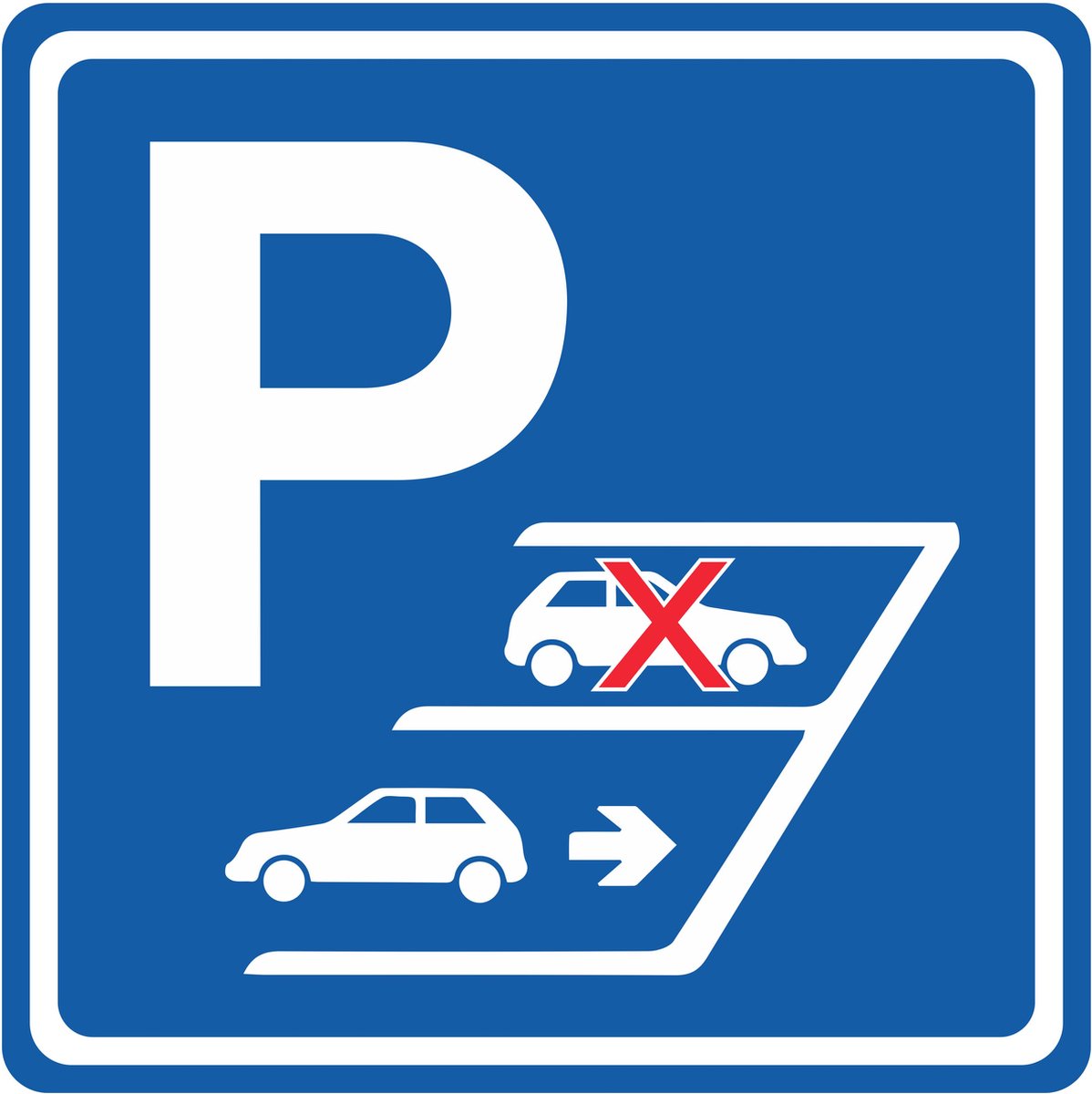 Achteruit inparkeren bord DIBOND reflecterend 40x40 cm