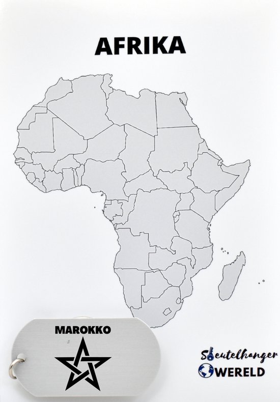 Marokko Sleutelhanger inclusief kaart – Marokko cadeau – beste land- Leuk kado voor je Vriend om te geven - 2.9 x 5.4CM