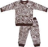 Little Indians Pyjama Zebra Junior Katoen Wit/zwart Mt 6-9 Maanden
