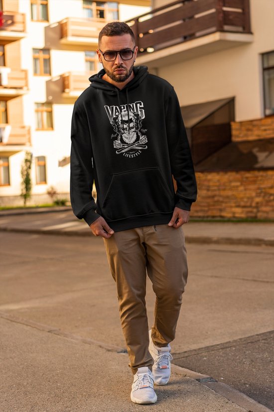 Rick & Rich Vaping Hoodie S - Dope Lifestyle Hoodie - Hoodie heren met print - Just Vape Hoodie - Hoodie heren ronde hals - Skull Vaping Hoodie