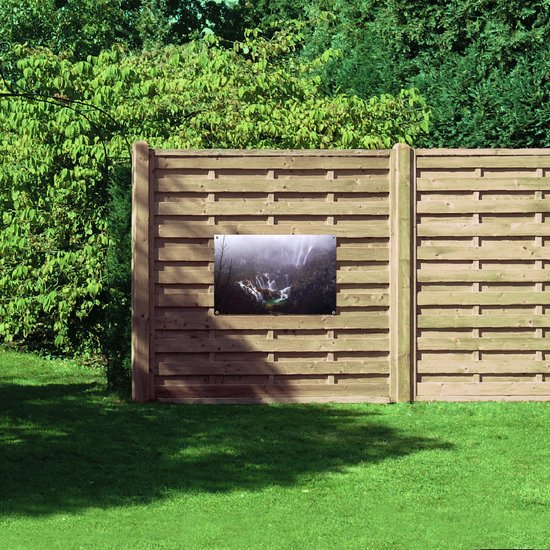 WallClassics - Poster de jardin - Chutes d'eau multiples dans la nature - 90x60 cm Photo sur Poster de jardin (décoration murale pour l'extérieur et l'intérieur)