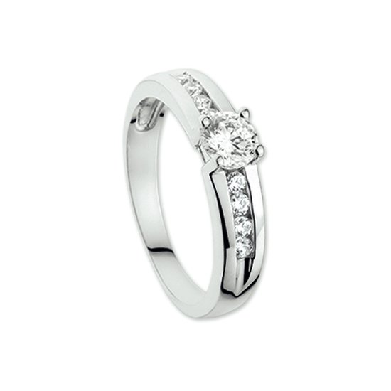 The Jewelry Collection Ring Zirkonia - Witgoud