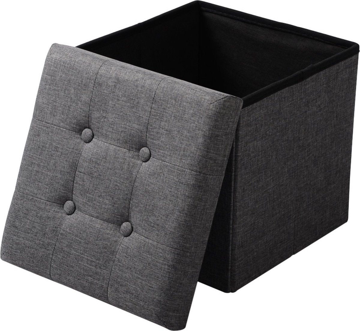 Vloerlamp bamboe 4-poot Everest h.158cm/kap 60x30cm linnen donkergrijs - Gratis bezorgd - De