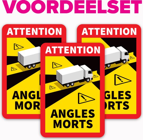 Autocollant Angle Mort camion - Autocollants d'avertissement - France (17 x  25 cm) -... | bol