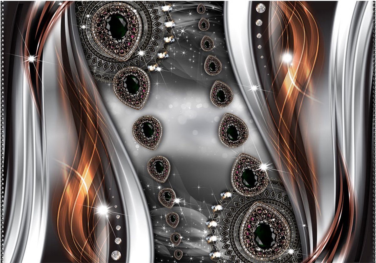 Fotobehangkoning - Behang - Vliesbehang - Fotobehang Luxe - Diamanten en Juwelen - Abstract & jewelry - 400 x 280 cm
