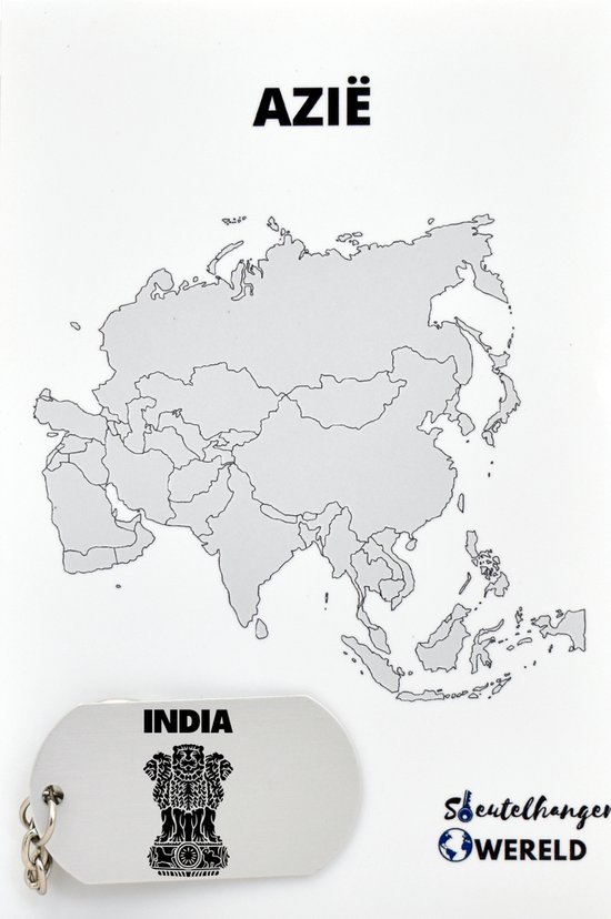 India Sleutelhanger inclusief kaart – India cadeau – beste land- Leuk kado voor je Vriend om te geven - 2.9 x 5.4CM