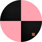 Boxkleed rond zwart met roze