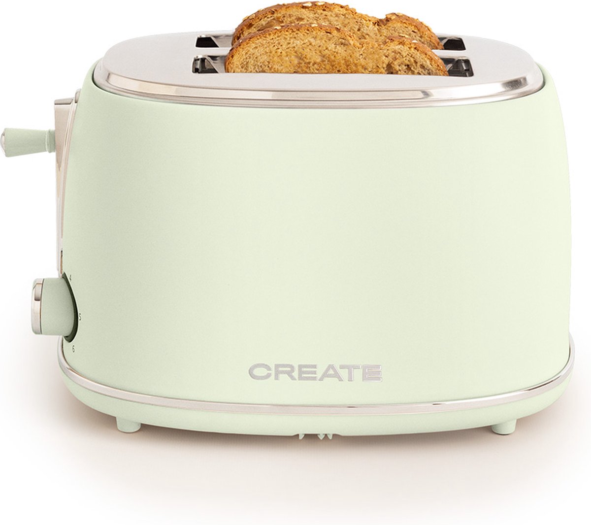Create Broodrooster Toaster 6 niveaus 2 Extra Brede Sleuven 850W Pastelgroen Toast Retro Stylance S
