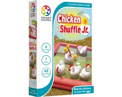 foto van SmartGames - Chicken Shuffle Jr - 48 uitdagingen - Schuifpuzzel met 3D kippen en eitjes