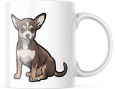 Dog Lover Mok met tekst: chihuahua tricolor chocolade | Honden Liefhebber | Honden Spreuk | Cadeau | Grappige mok | Koffiemok | Koffiebeker | Theemok | Theebeker