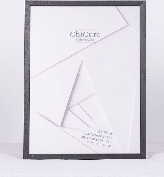 Fotolijst van ChiCura Copenhagen van hout 30x40 cm zwart - hand gemaakt - lijst hout - kwaliteit - licht gewicht