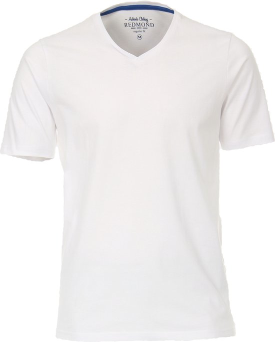 Redmond regular fit T-shirt - korte mouw V-hals - wit - Maat: XL
