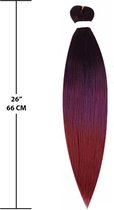Purfect Hair – 4xProfessionele Pre-Stretched Braiding Hair – 66 cm – 26inch – Ombre Paars Rood Nep Haar Extensions – Stijl Haar om te Vlechten