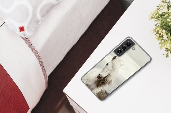 Coque Samsung Galaxy S21 FE - Cheval - Plage - Crinière - Coque de téléphone en Siliconen