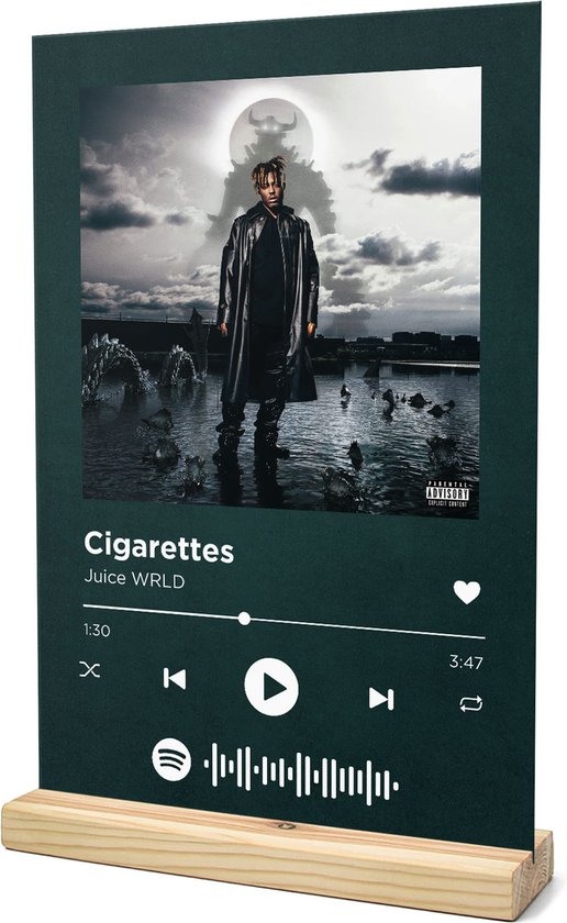 Songr Spotify Muziek Bordje Cigarettes Juice WRLD 20x30 Groen