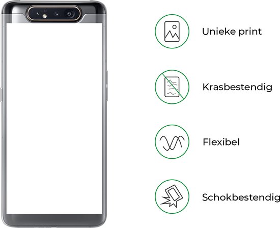 Étui Samsung Galaxy A80 - Wit - Couleurs - Neutre - Étui de téléphone en Siliconen