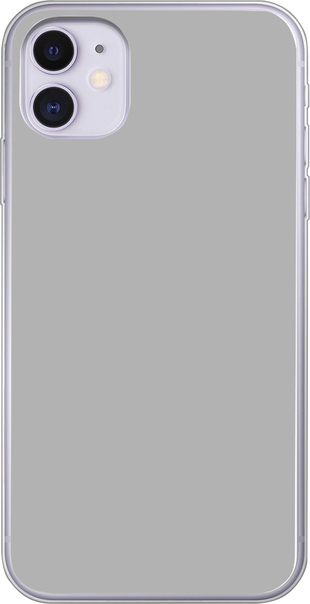 Telefoonhoesje Geschikt voor iPhone 11 hoesje - Grijs - Effen print - Siliconen Telefoonhoesje Telefoonhoesje