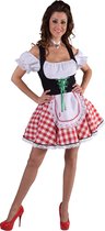 Beierse Dirndl met rood wit geruite rok, schortje met hartje en vast bloesje - Oktoberfest kostuum dames maat 42/44 (L)