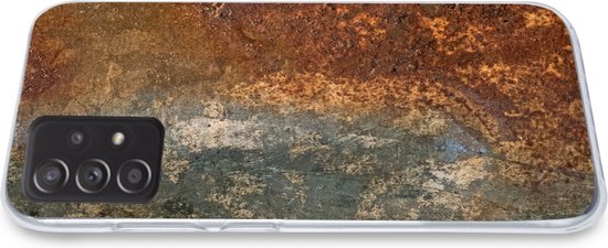 Convient pour coque Samsung Galaxy A33 5G - Acier - Impression rouille - Vieux - Oranje - Grijs - Motif - Abstrait - Coque de téléphone en Siliconen