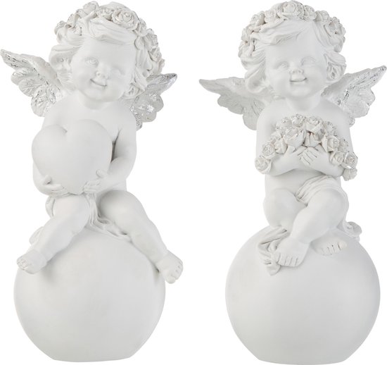 J-Line Engel Op Bal Poly Wit/Zilver Large Assortiment Van 2 | bol.com