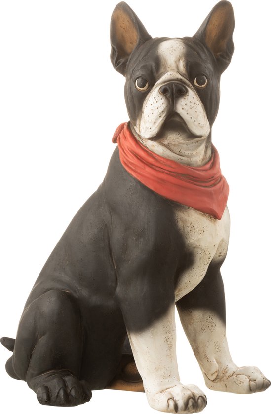 J-Line Lampe In Form Einer Weißen Bulldogge | Poly-Material | 29 Cm Hoch | Mit E14 Sockel