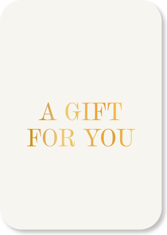 Set minikaarten met goudfolie - A gift for you - Bedank kaartje -  Cadeau kaartje - A7 Formaat - Kerst kaart
