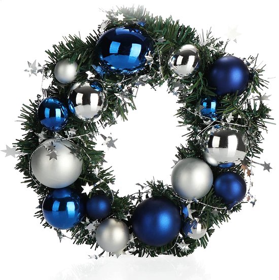 COM-FOUR® Kerstdeurkrans - Adventskrans met kegels, bloesems en