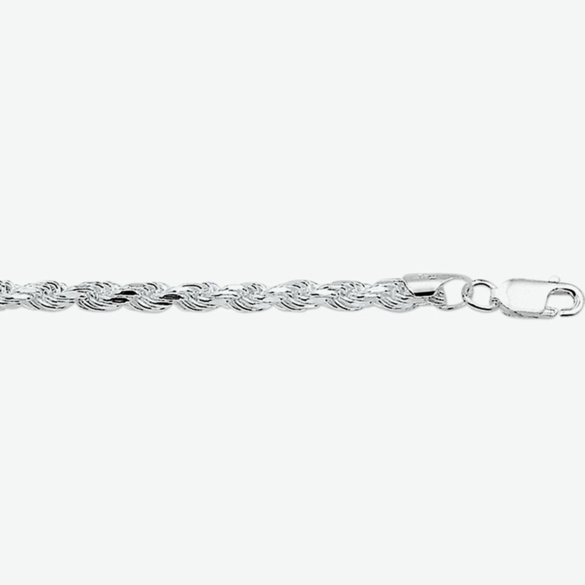 Zilveren armband koord gediamanteerd 3,2 mm 19 cm