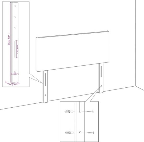 vidaXL-Hoofdbord-met-randen-93x16x78/88-cm-stof-taupe