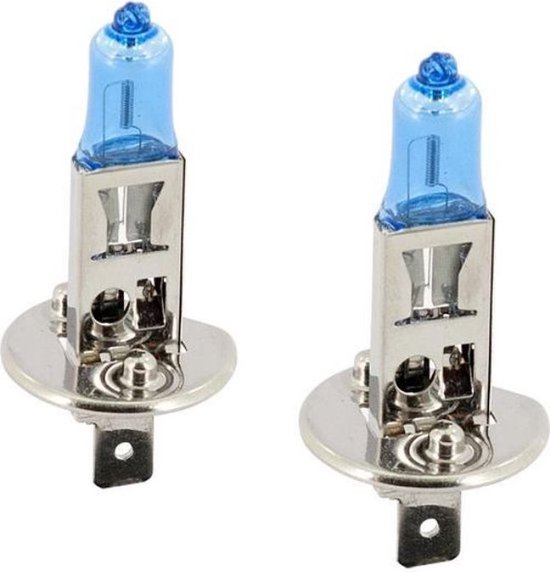 AutoStyle SuperWhite Blauw H1 55W/12V/4200K Halogeen Lampen, set à 2 stuks  (E13) | bol.com