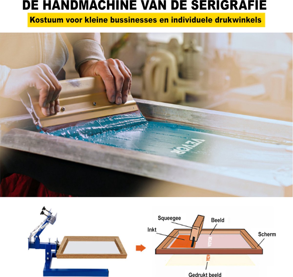 Vevor Zeefdruk Zeefdruk Machine Zeefdrukraam Zeefdruk Set