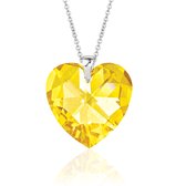 Montebello Ketting Daisy HZ104 - Swarovski® Hart - 925 Zilver Gerhod. - Ø18mm - 50cm