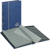 Lindner 5702 Lotus Postzegelalbum - BLAUW - groot formaat 32 blz. zwarte bladen - XL -  Luxe - Postzegels - insteekalbum - insteek - stockboek