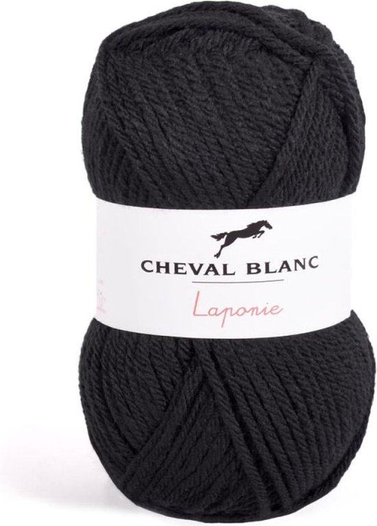 Laponie Chunky zwart wol en acrylgaren - pendikte 5 a 6mm - 5 x 100 grams