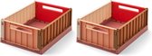 Liewood Weston storage box- 2 stuks - Small - Dusty rasberry multi mix