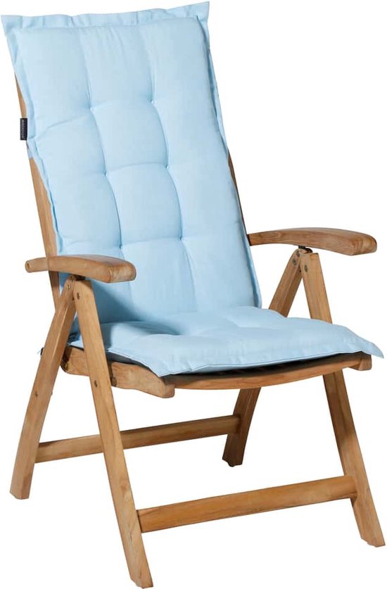 Madison - Coussin de jardin - Universel - Dossier bas - 6 pcs. - Panama Skyway - 105x50cm - Blauw - Coussins de chaise de jardin - Chaise standard