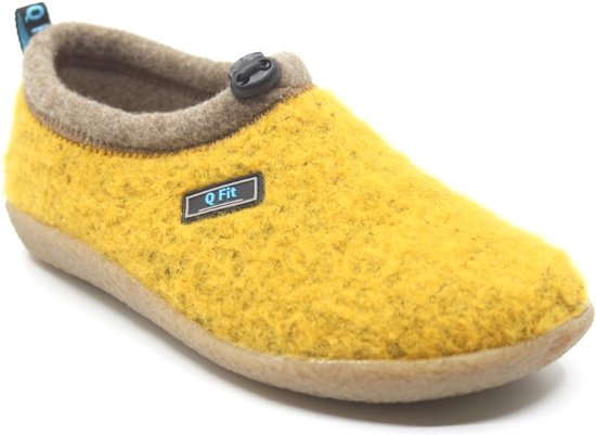 Q-Fit, CATO, 3567.5.020 Yellow, Gele pantoffel met uitneembaar voetbed