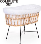 Bol.com Childhome - Rattan Wieg - Metalen Poten - Inclusief Matras + Omrander aanbieding