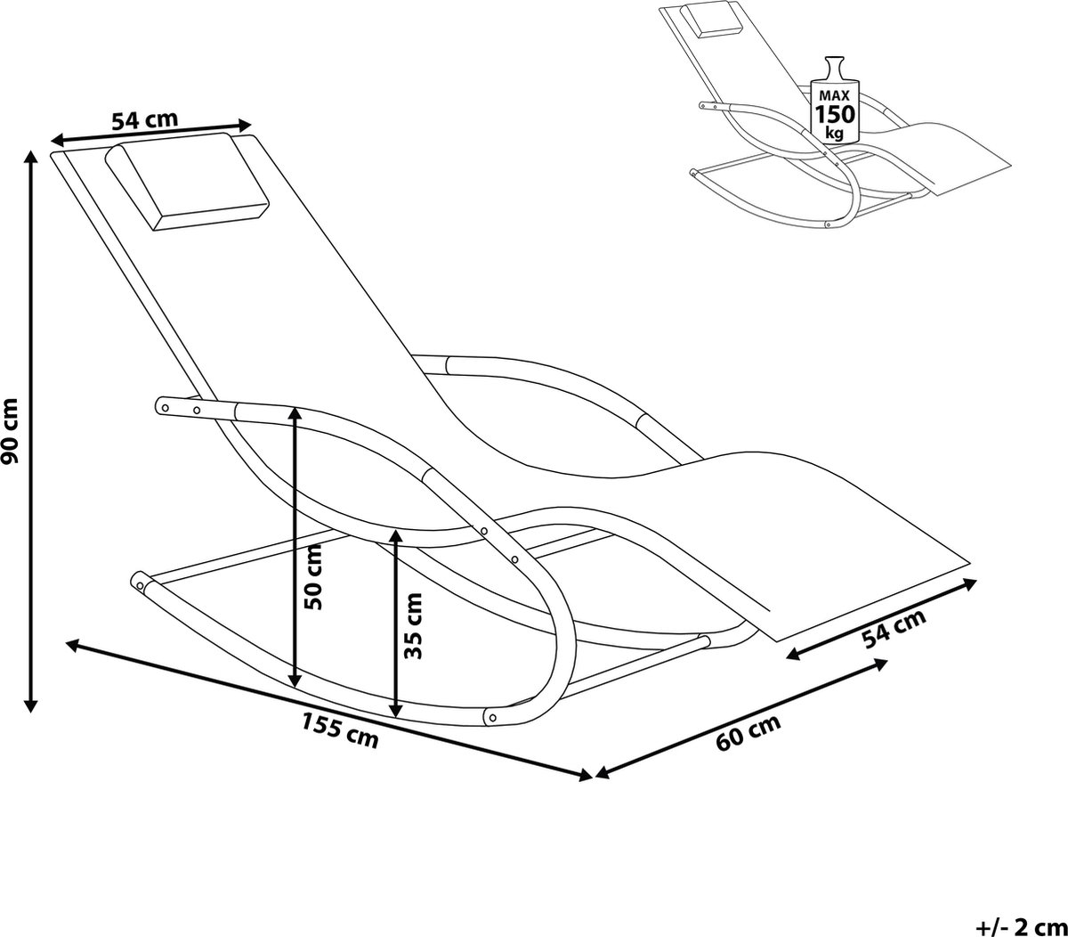Beliani CARANO II - Lounger - Rood - Staal