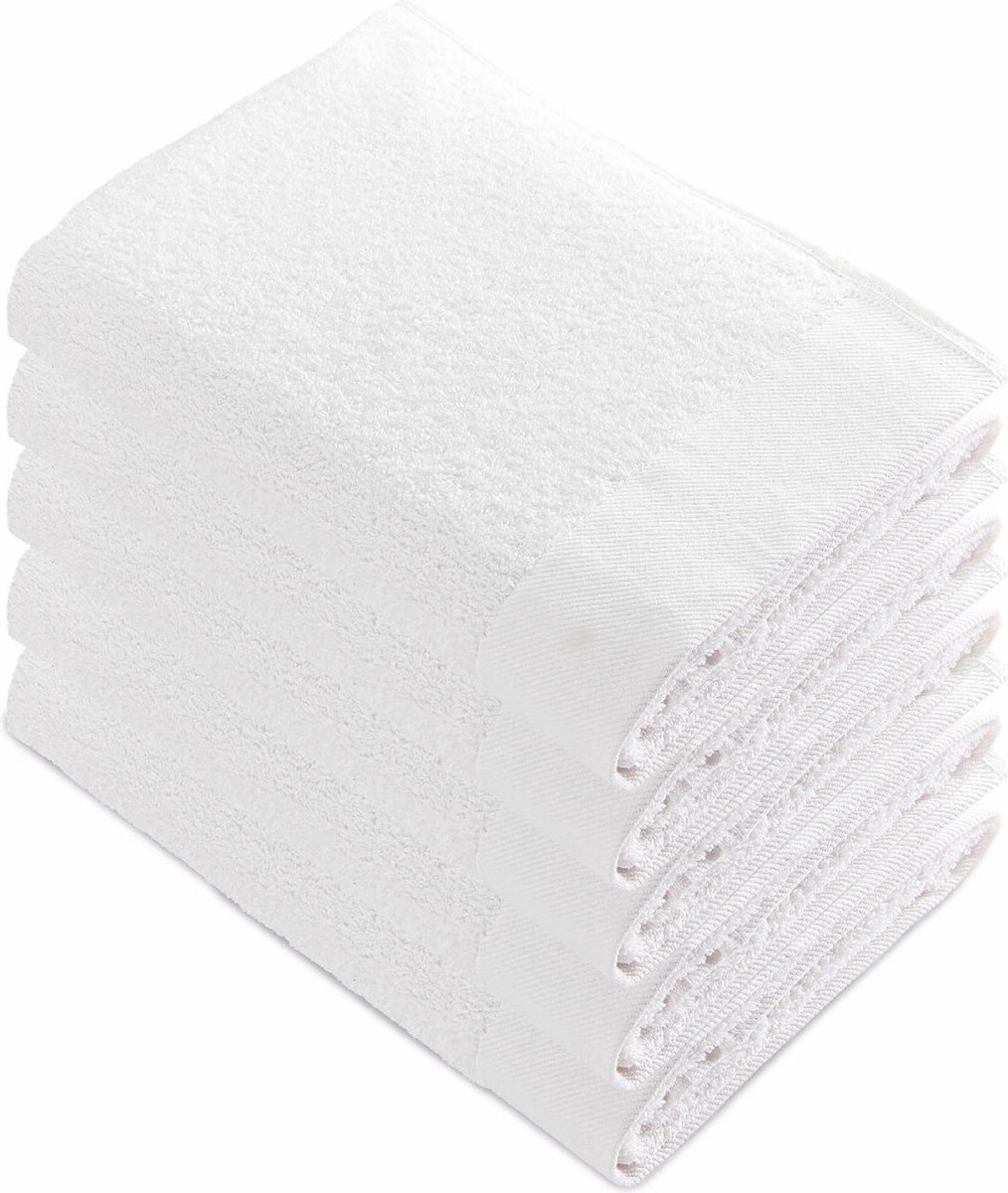 Walra Remade XL Handdoeken 70x140 - set van 5 - Zware kwaliteit 550 g/m2 - Off White