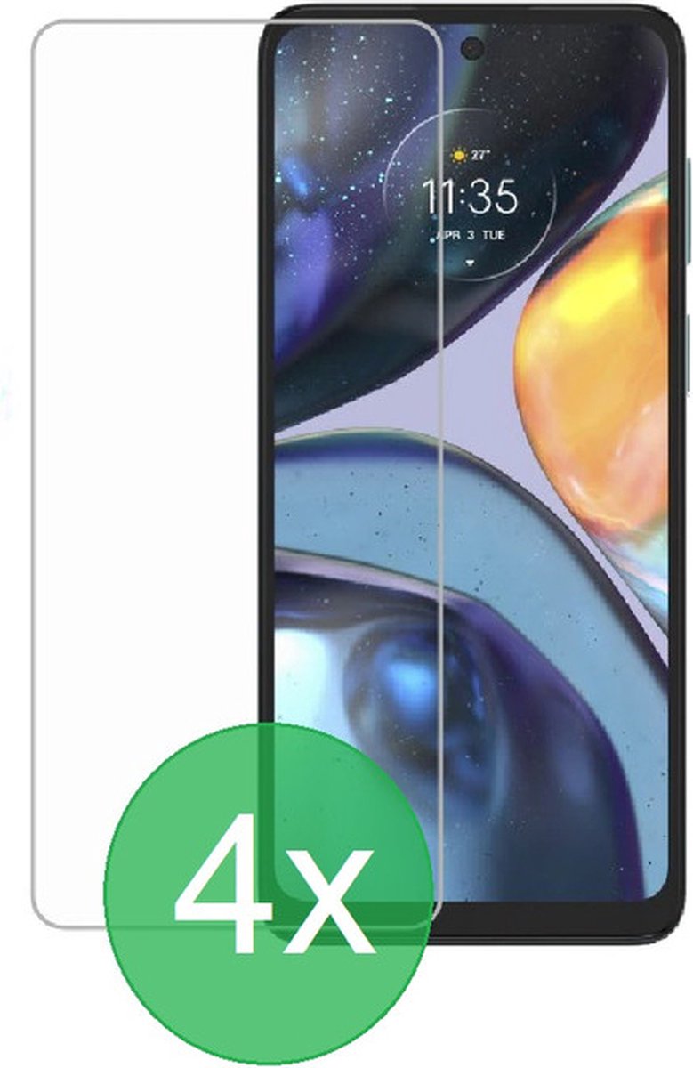 Screenprotector 4x Geschikt voor Motorola Moto G22 - screen protector - glas - bescherm - beschermglas - ZT Accessoires