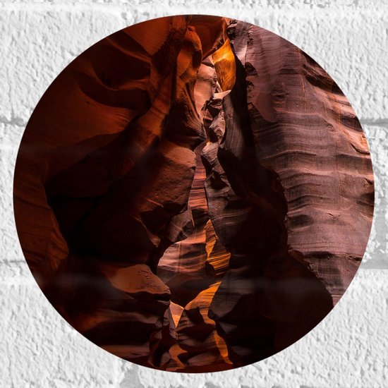 WallClassics - Muursticker Cirkel - Antelope Canyon - Arizona - 20x20 cm Foto op Muursticker