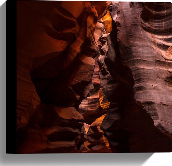 WallClassics - Canvas  - Antelope Canyon - Arizona - 30x30 cm Foto op Canvas Schilderij (Wanddecoratie op Canvas)