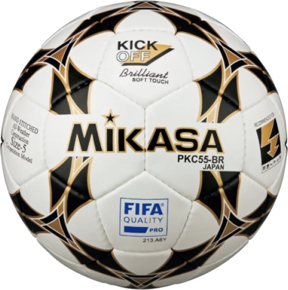 Mikasa PKC55BR FIFA Quality Pro Ball PKC55BR1, Unisex, Wit, Bal naar voetbal, maat: 5