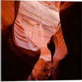 WallClassics - Acrylglas - Antelope Canyon Ravijn - 50x50 cm Foto op Acrylglas (Wanddecoratie op Acrylaat)