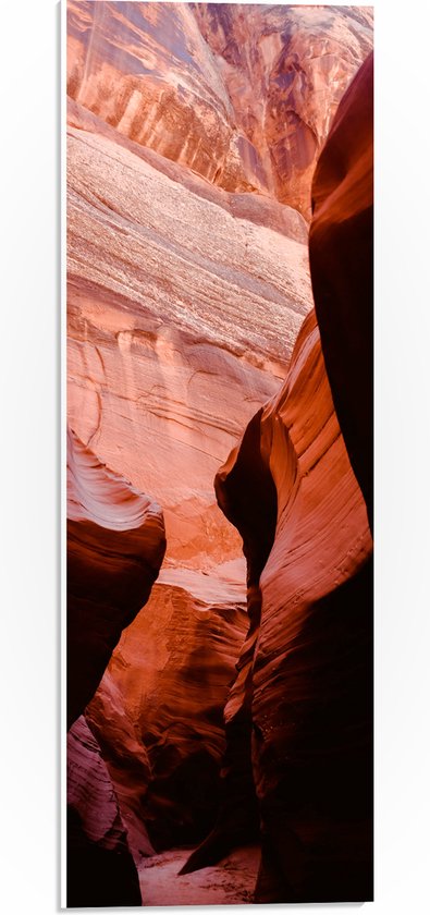 WallClassics - PVC Schuimplaat- Antelope Canyon Ravijn - 20x60 cm Foto op PVC Schuimplaat