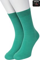 Bonnie Doon Basic Sokken Dames Groen maat 36/42 - 2 paar - Basis Katoenen Sok - Gladde Naden - Brede Boord - Uitstekend Draagcomfort - Perfecte Pasvorm - 2-pack - Multipack - Effen - Tropical Green - OL834222.381