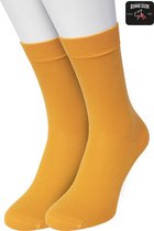 Bonnie Doon Basic Sokken Dames Licht Oranje maat 36/42 - 2 paar - Basis Katoenen Sok - Gladde Naden - Brede Boord - Uitstekend Draagcomfort - Perfecte Pasvorm - 2-pack - Multipack - Effen - Soft Orange - OL834222.356